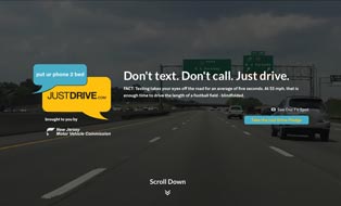 Just Drive microsite screenshot